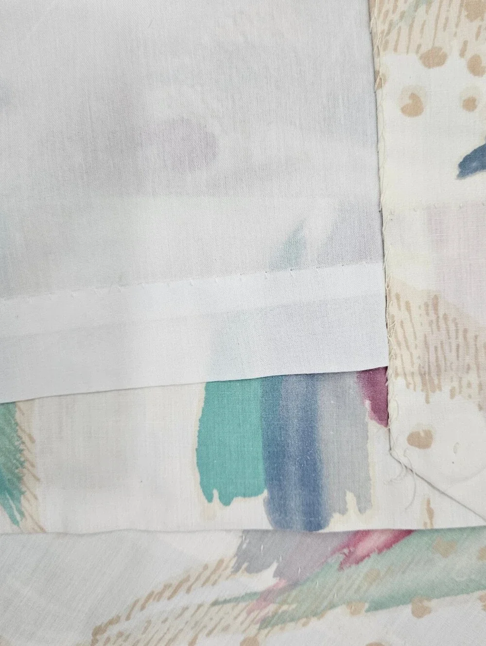 VTG Croscill Sedona Curtain Panels 80s Pastel Watercolor Brushstrokes 40x84 Pair